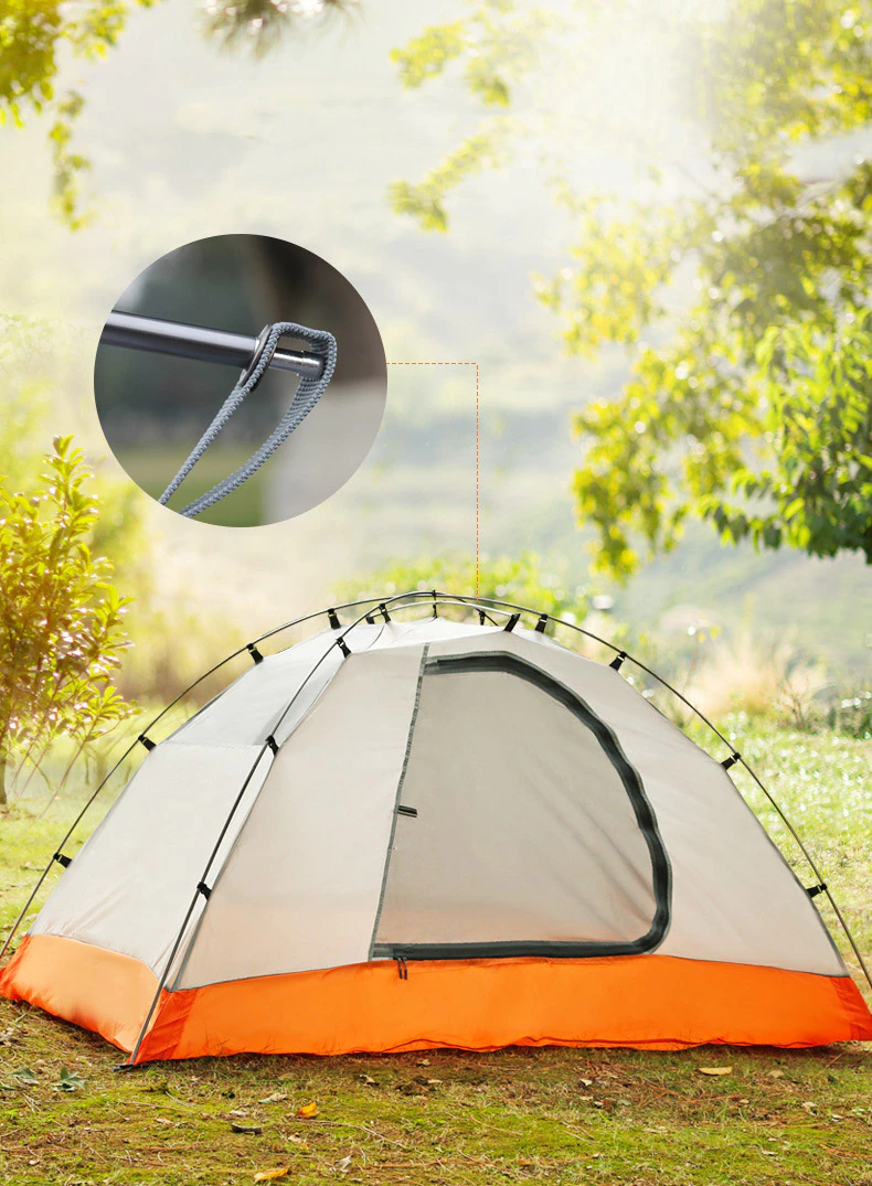 Cheap Goat Tents Hewolf 1595 Double Person Two Layers Ultralight Aluminum Poles Waterproof Windproof Camping Tent Beach Barraca Tents 